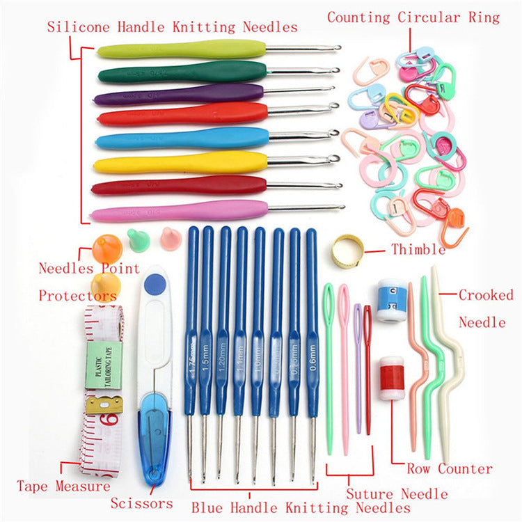 Complete Crochet Tool Set with Yarn Needles Bag