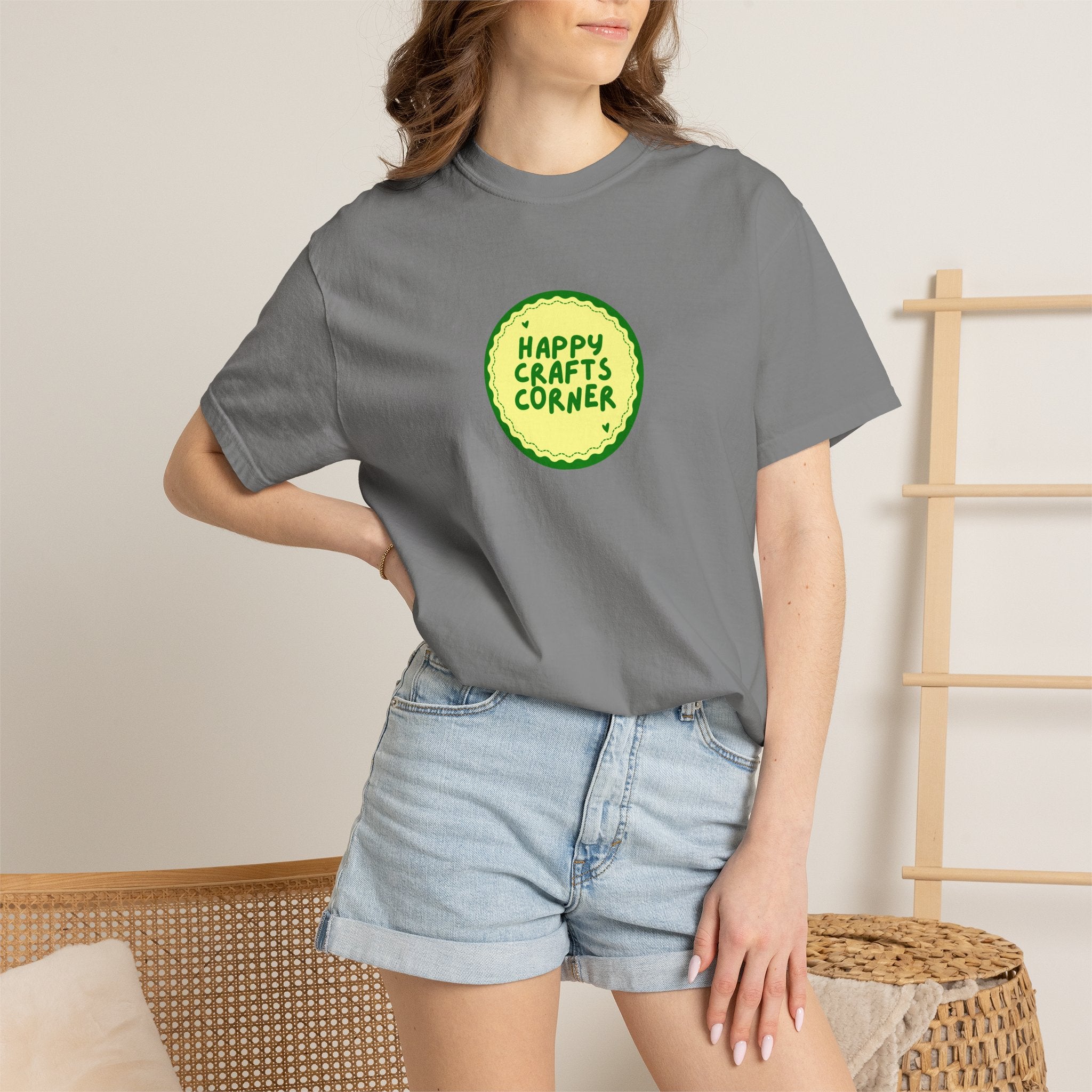 Happy Crafts Corner Casual Graphic T-Shirt Apparel