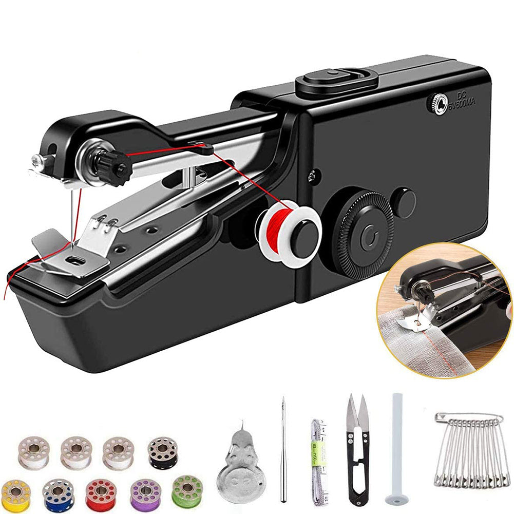 Handheld Electric Sewing Machine Set Black Portable