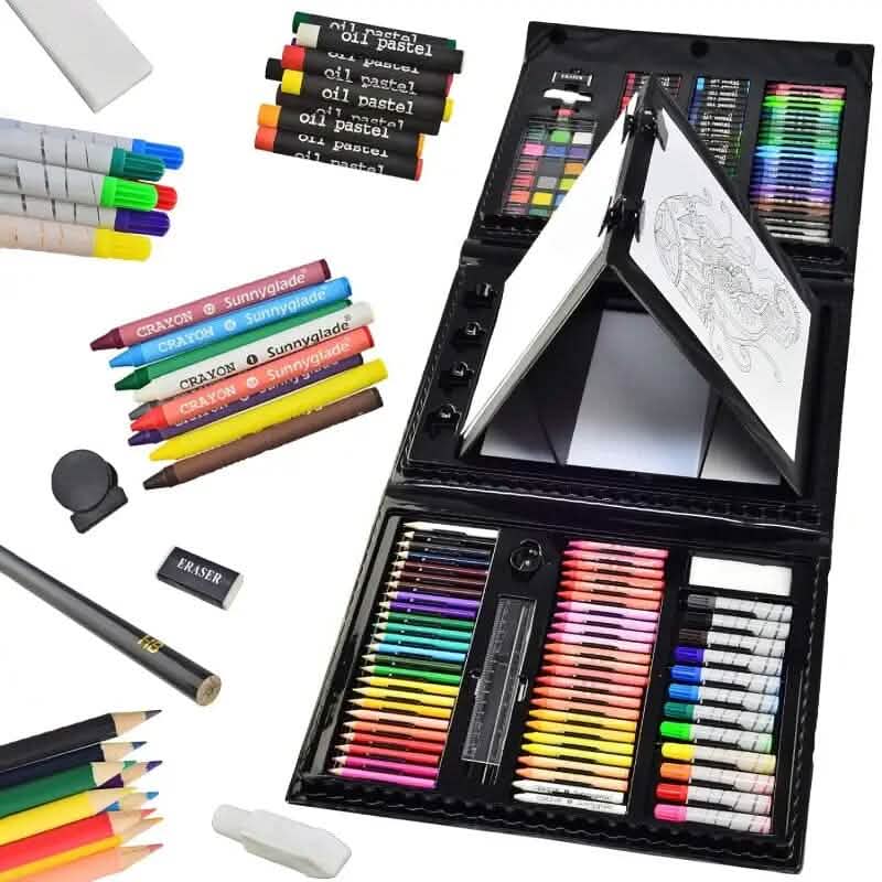 185-Piece Double-Sided Trifold Easel Art Kit Set