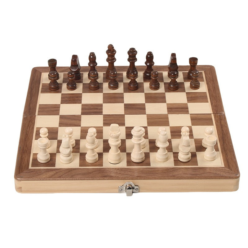 Magnetic Folding Wooden Chess Set Double Queen