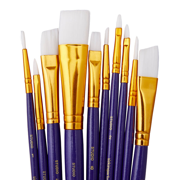 Studio White Nylon Brush Set for Acrylic Watercolor