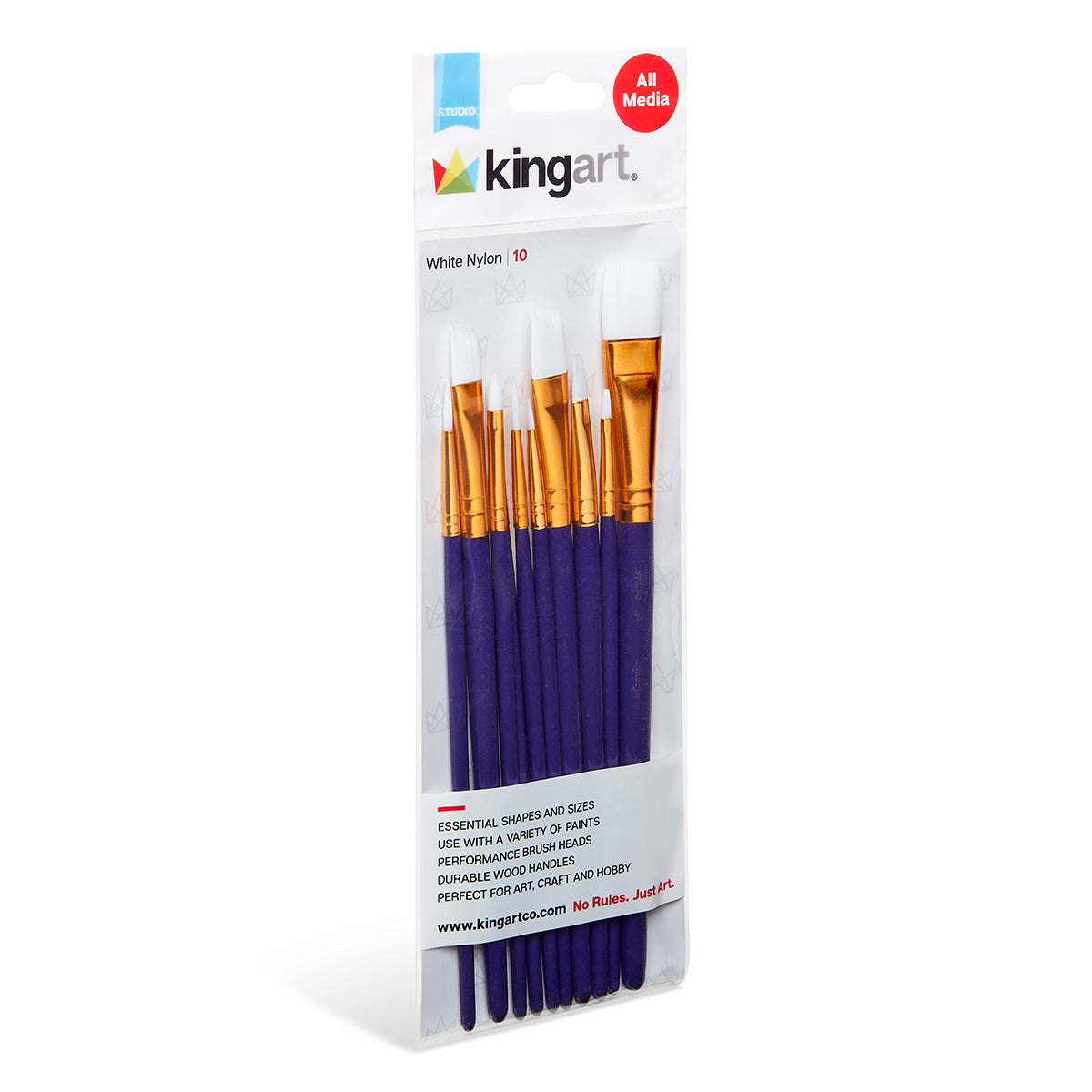 Studio White Nylon Brush Set for Acrylic Watercolor