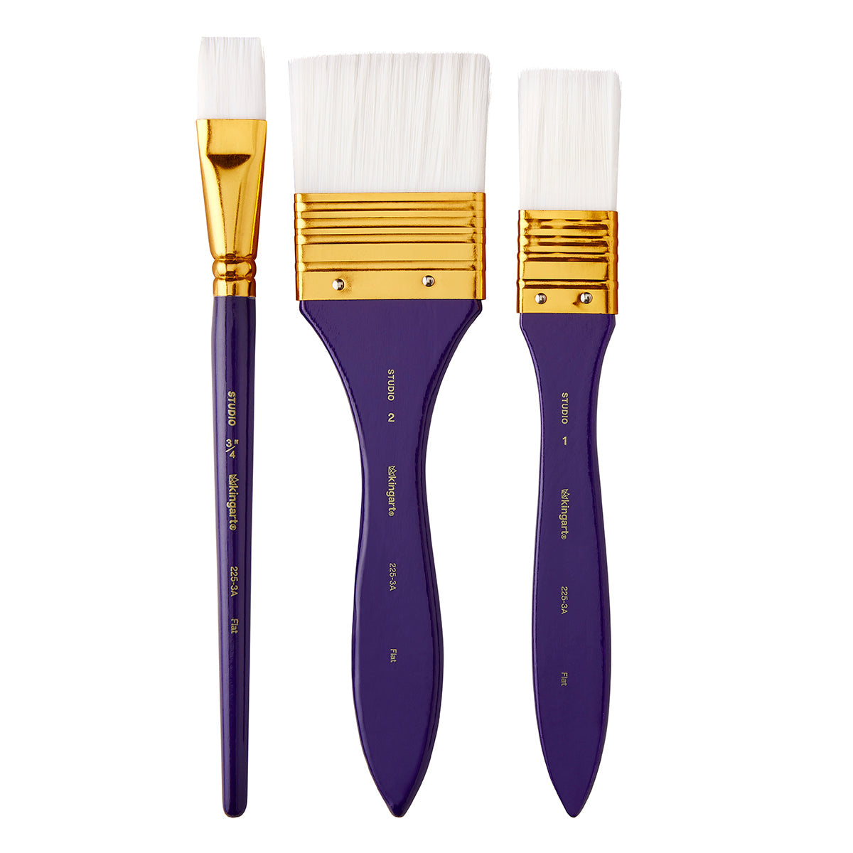 Studio Mixed Media White Nylon Brush Set 3-Piece