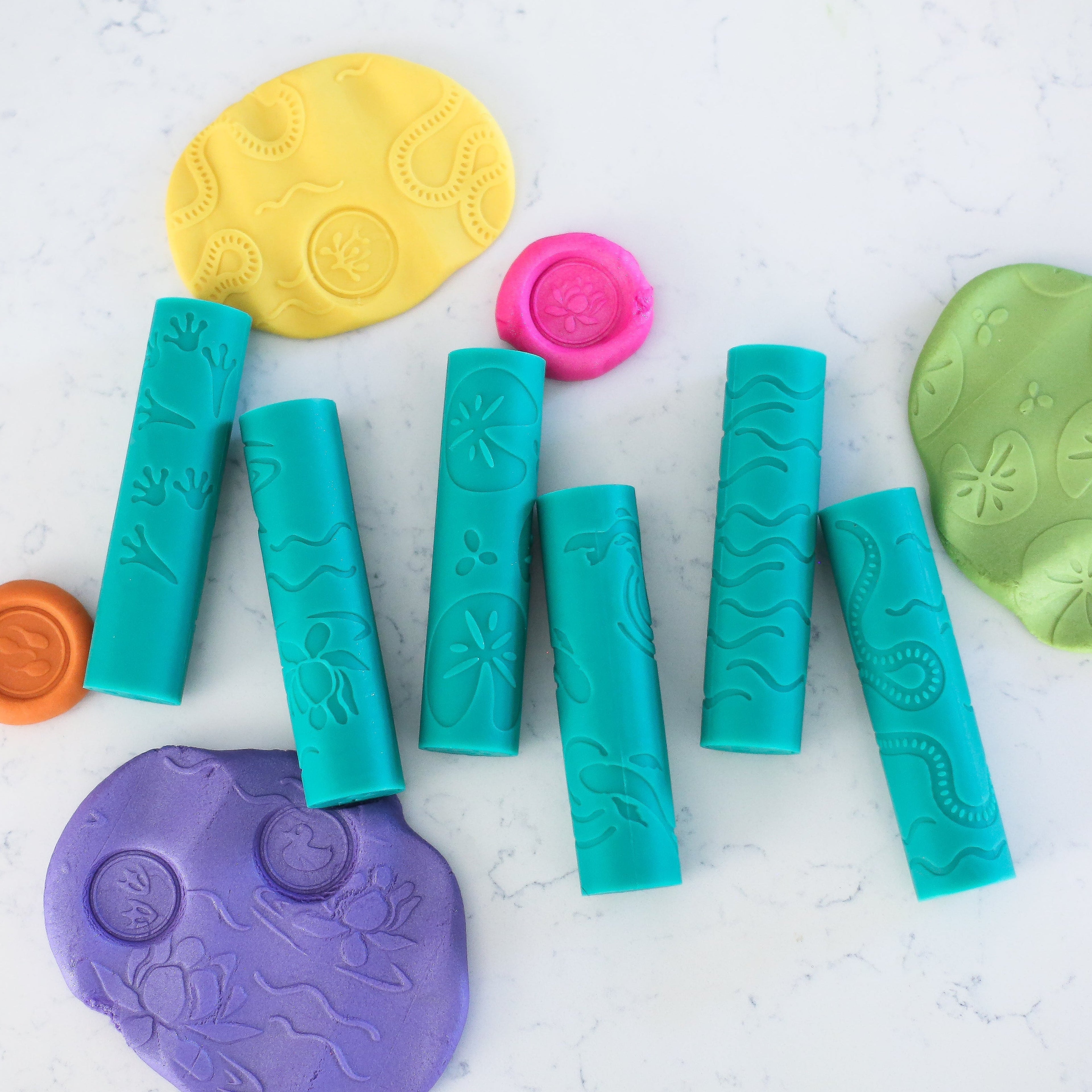 Pond Life Play Dough Rollers Set of 6
