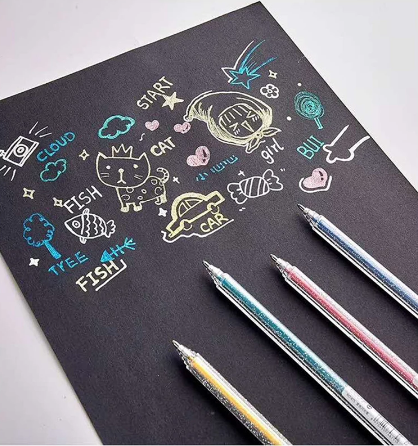 Neon Glitter Gel Pens Fine Tip Art Set