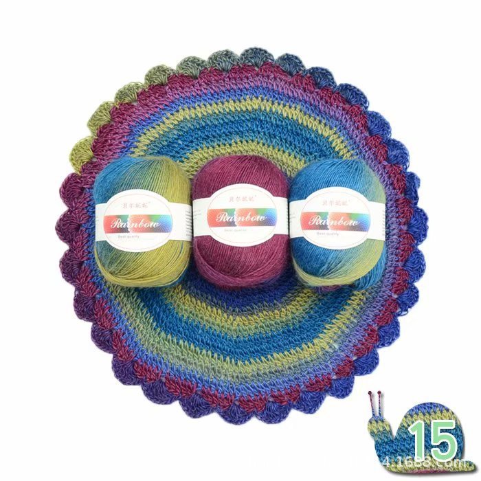 Rainbow Ball of Yarn for Knitting Crafts