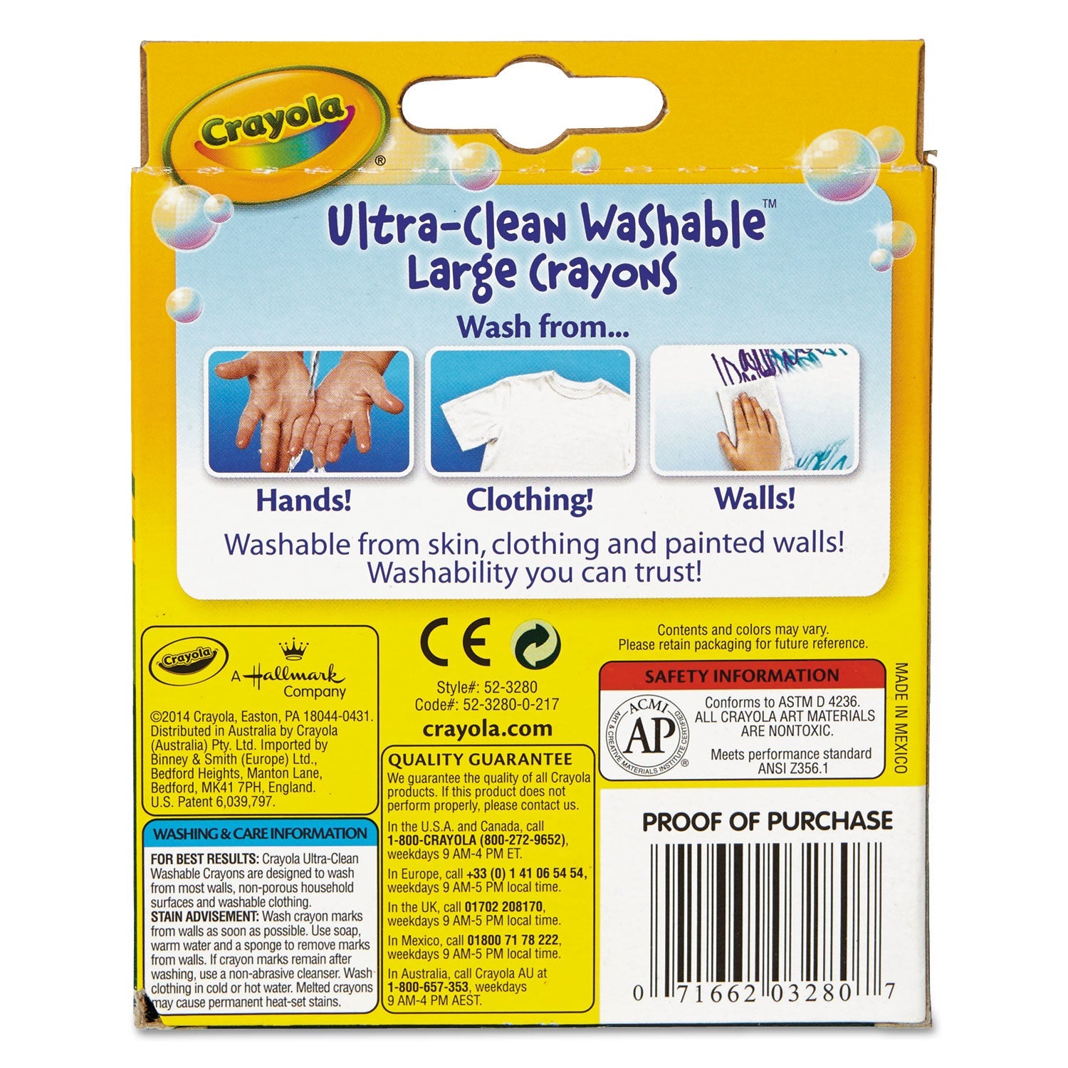 Ultra-Clean Washable Large Crayons 8 Colors