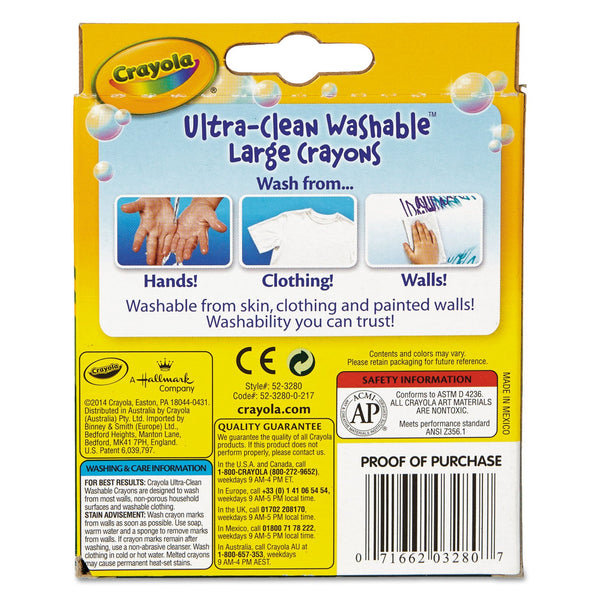 Ultra-Clean Washable Large Crayons 8 Colors