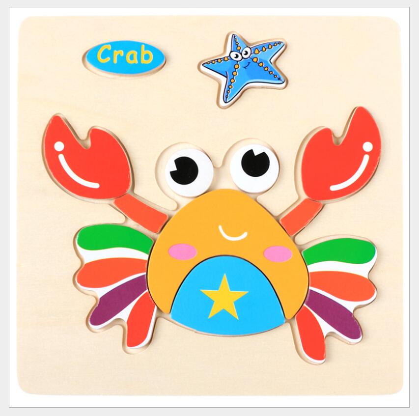 3D Wooden Cartoon Animal Vehicle Puzzle Toy