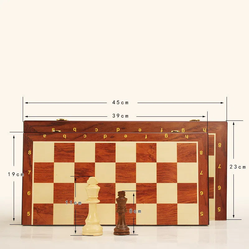 Magnetic Wooden Folding Chess Board Game Set