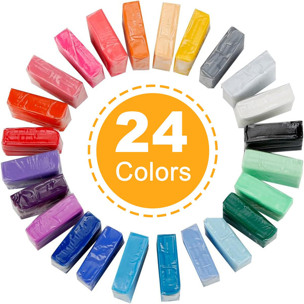 Polymer Clay Kit 24 Colors Modeling Set