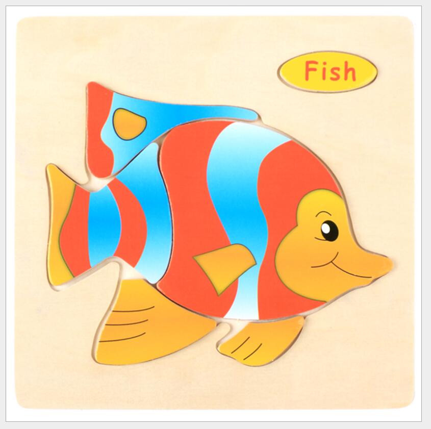 3D Wooden Cartoon Animal Vehicle Puzzle Toy