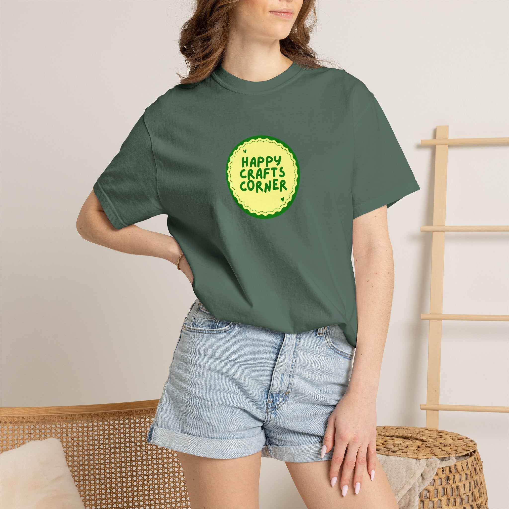 Happy Crafts Corner Casual Graphic T-Shirt Apparel
