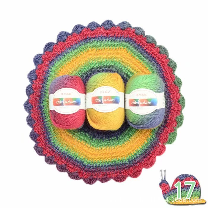 Rainbow Ball of Yarn for Knitting Crafts