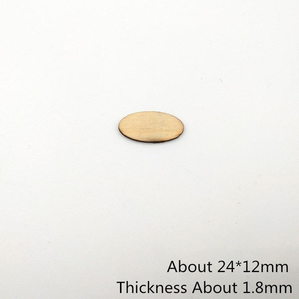 100pcs Natural Wooden Elliptic Chips for DIY Crafts