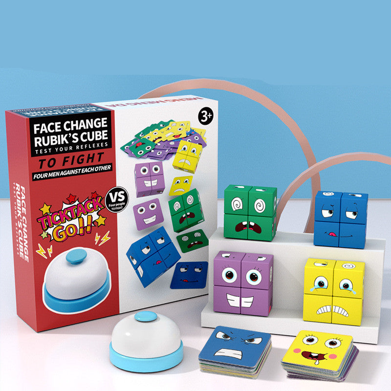 Wooden Magic Cube Face Pattern Matching Puzzle Toy