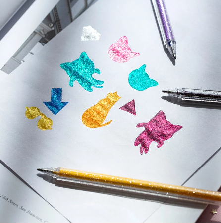 Neon Glitter Gel Pens Fine Tip Art Set