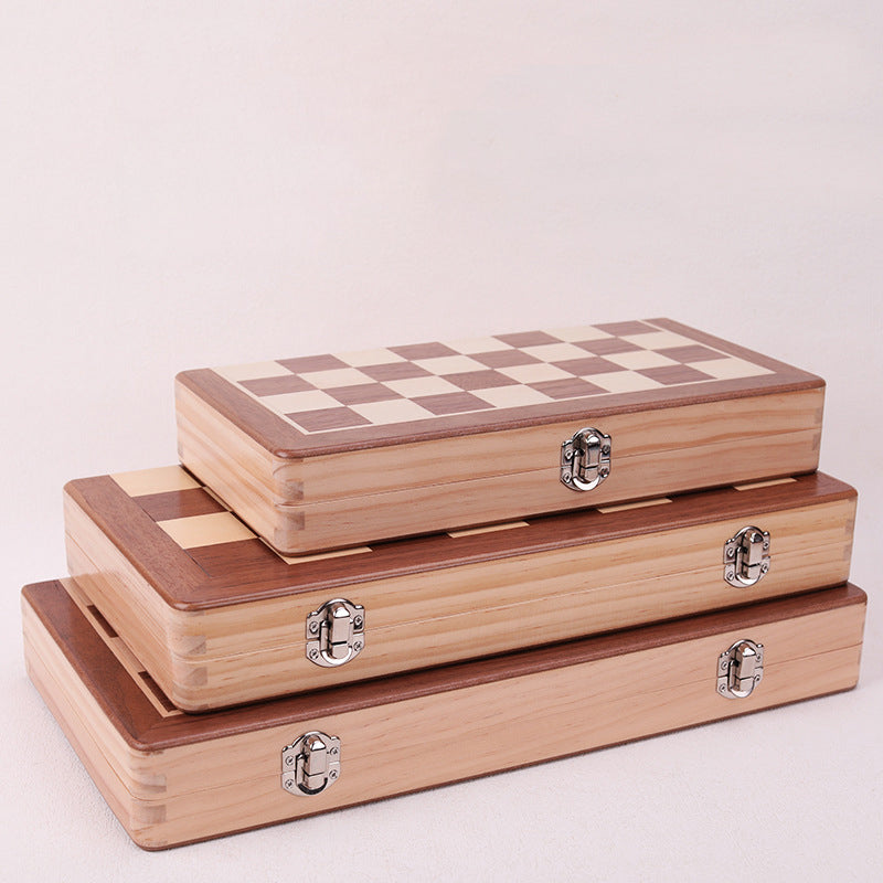 Magnetic Folding Wooden Chess Set Double Queen