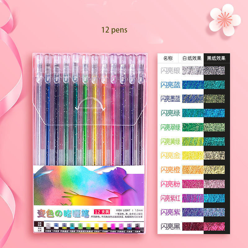 Neon Glitter Gel Pens Fine Tip Art Set