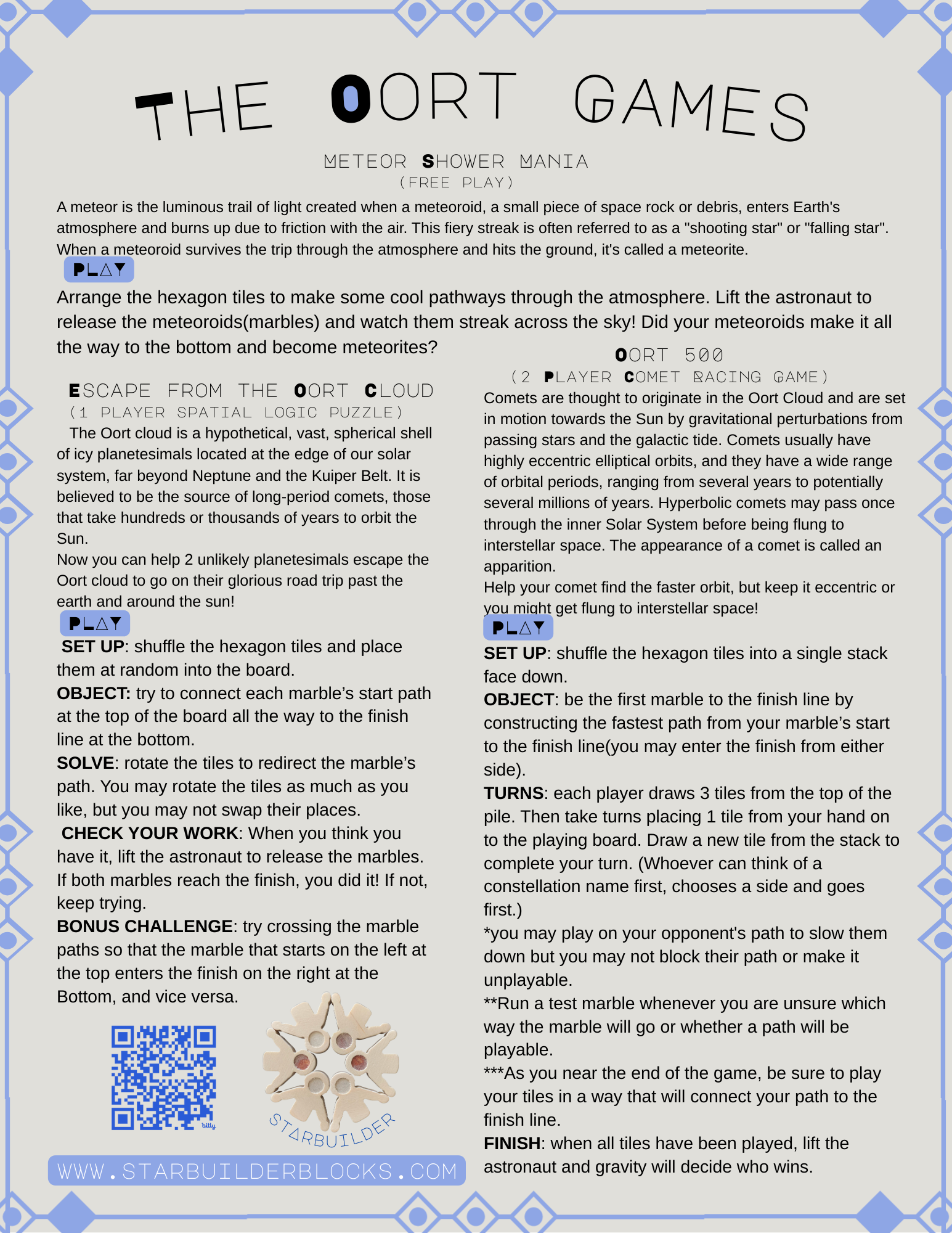 The Oort Cloud Marble Run Puzzle Game