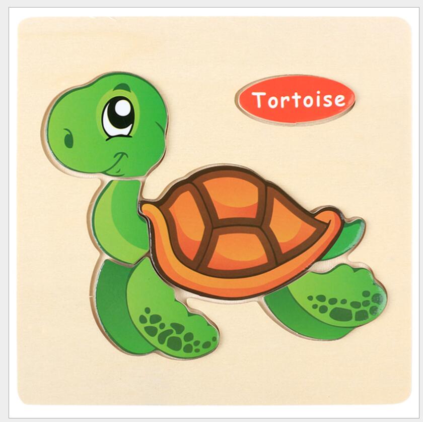 3D Wooden Cartoon Animal Vehicle Puzzle Toy