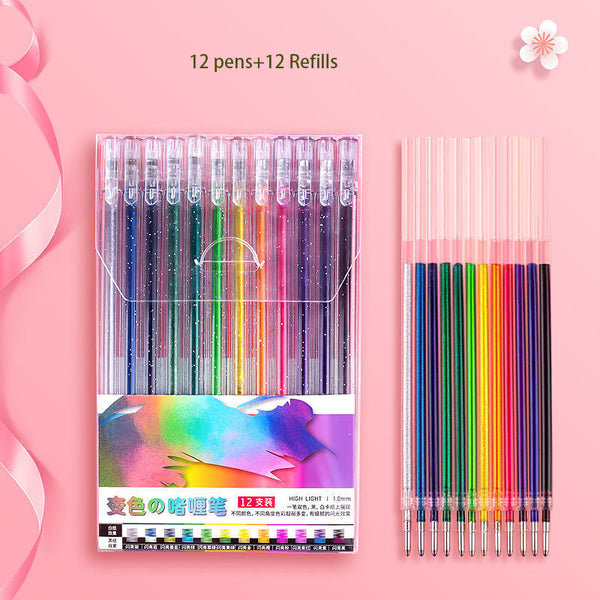 Neon Glitter Gel Pens Fine Tip Art Set