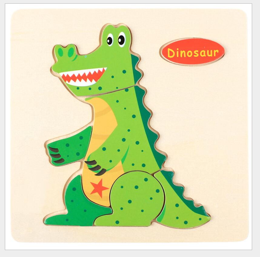 3D Wooden Cartoon Animal Vehicle Puzzle Toy