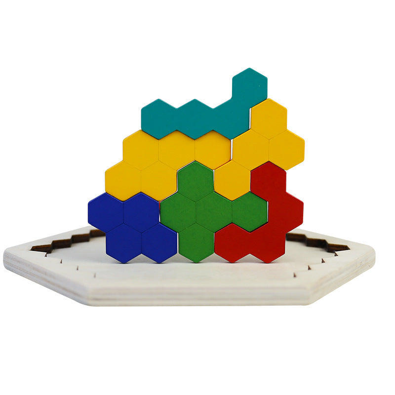 Wooden Honeycomb Puzzle Board Hands-On Learning Toy