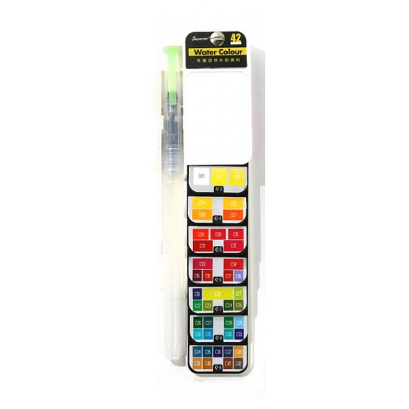 Professional Foldable Watercolor Paint Set with Brush