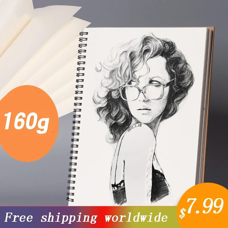 Black Paper Sketchbook Soft Cover Drawing Art Notebook