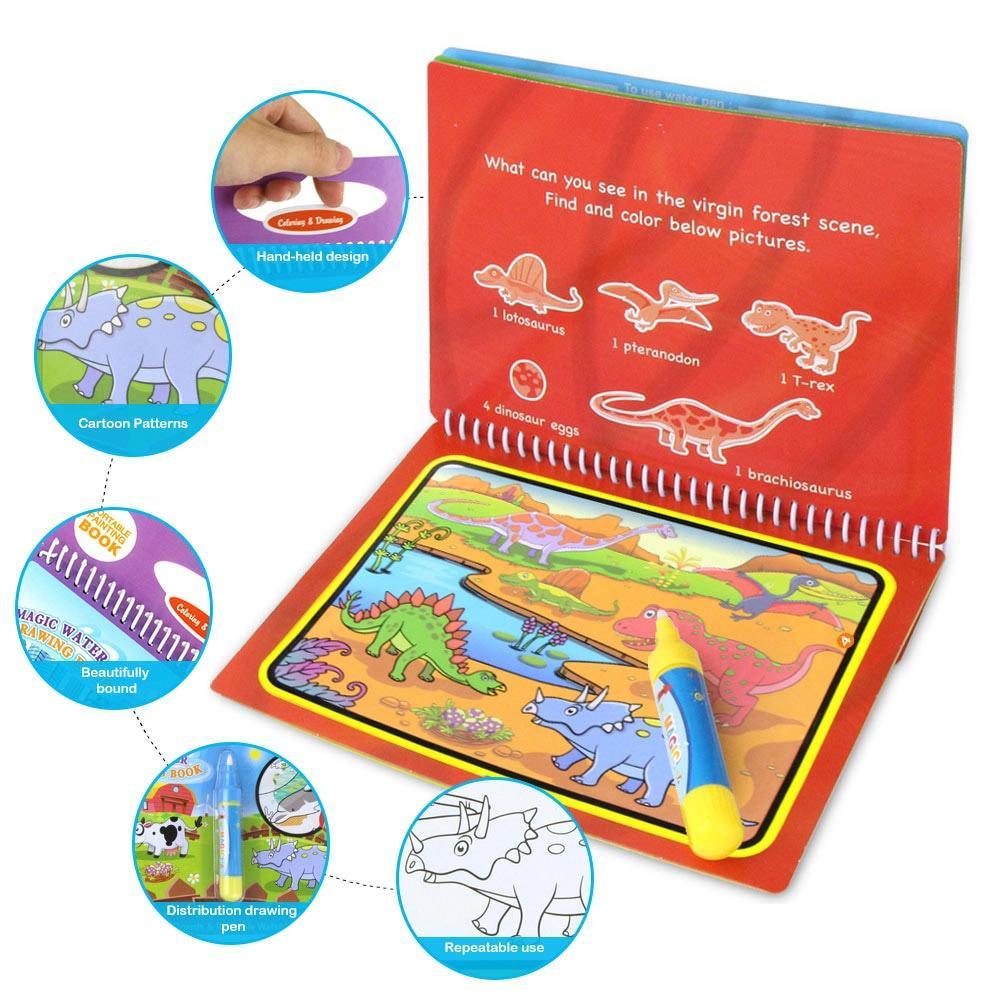 Magic Water Drawing Book with Reusable Doodle Board