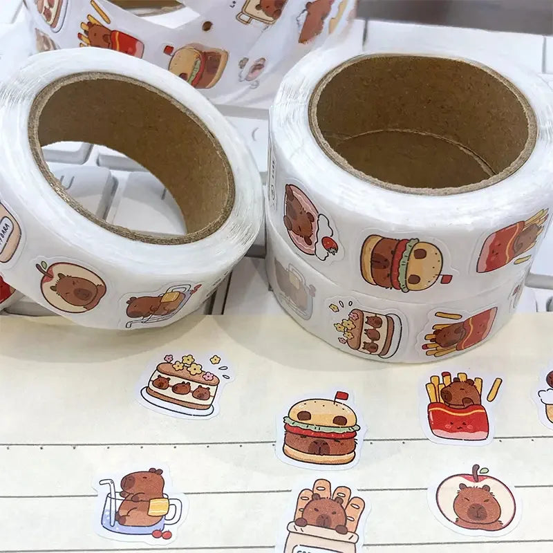 500Pcs Capybara Waterproof PVC Stickers Cute Decals