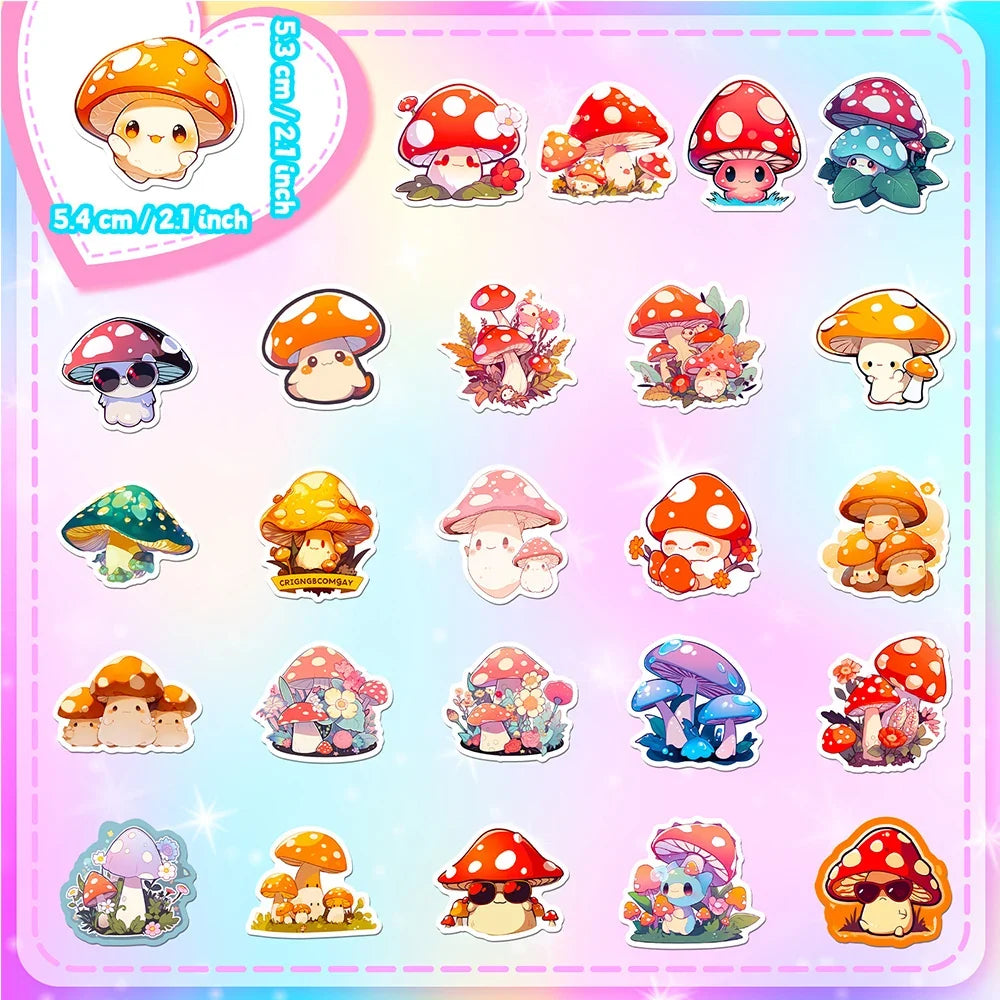 Mushroom Aesthetic Stickers Graffiti Decals for Kids