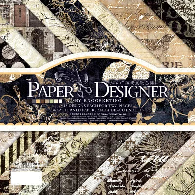 7-Inch Vintage Scrapbook Paper Set 40 Sheets