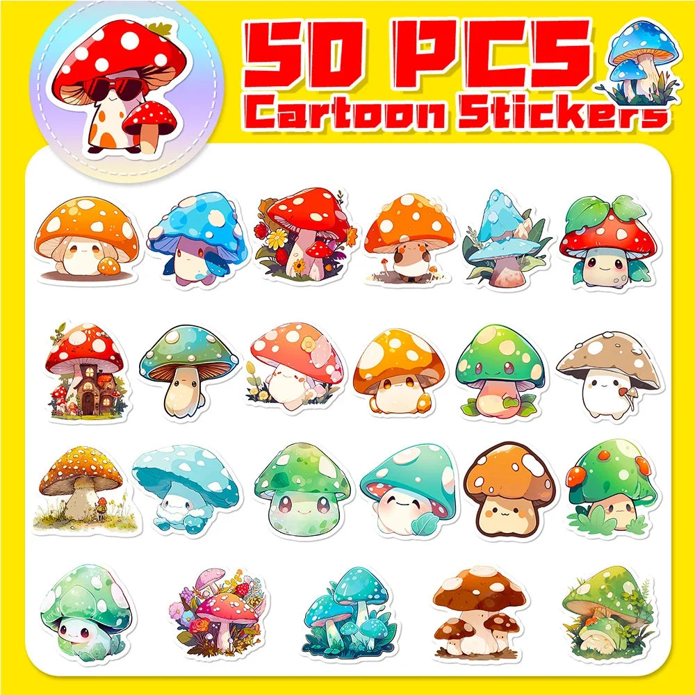 Mushroom Aesthetic Stickers Graffiti Decals for Kids
