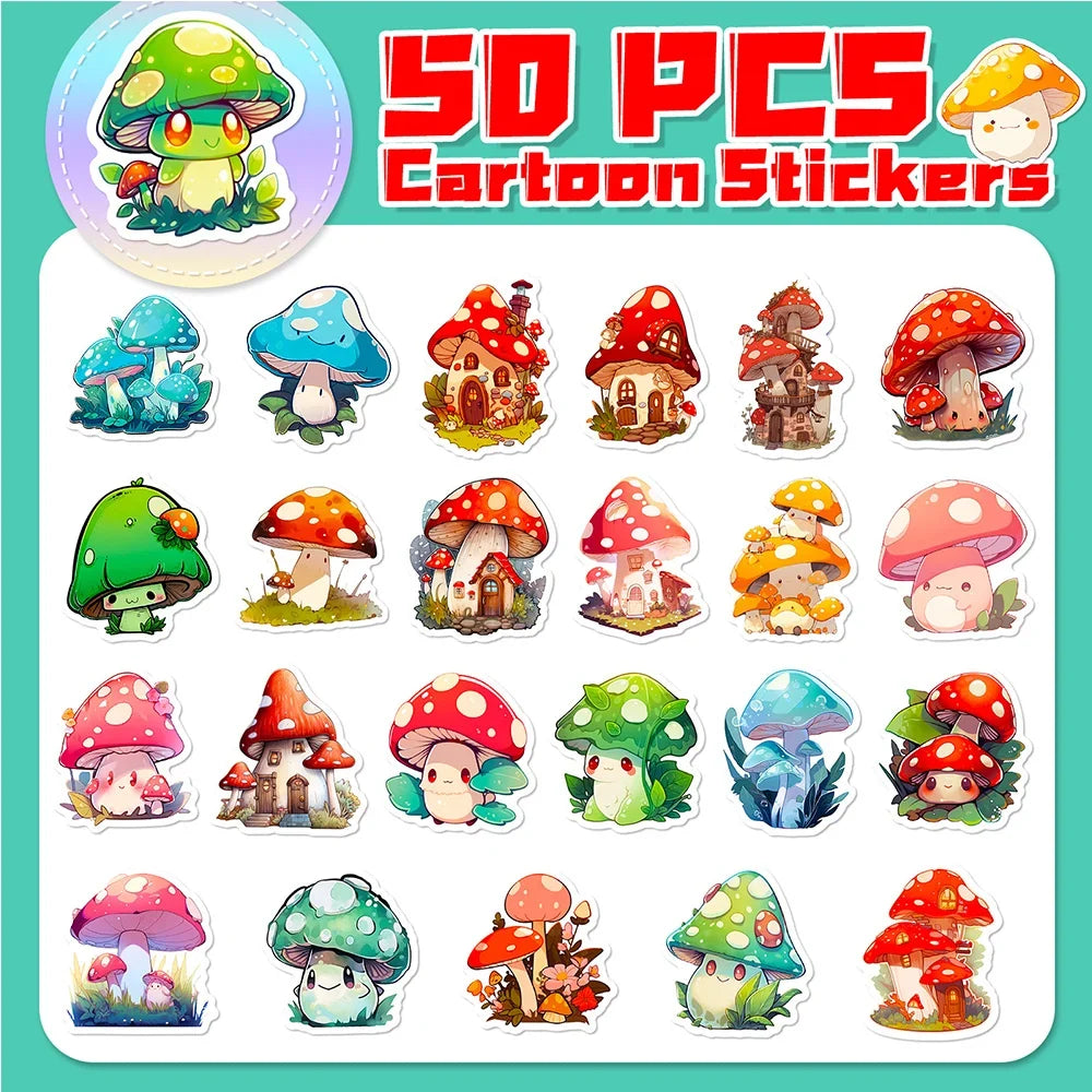 Mushroom Aesthetic Stickers Graffiti Decals for Kids