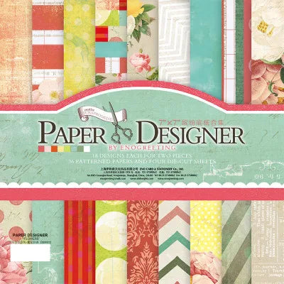7-Inch Vintage Scrapbook Paper Set 40 Sheets