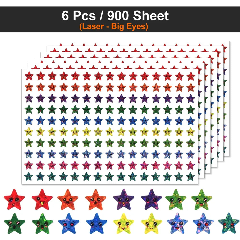 Happy Face Star Reward Stickers for Kids Crafts