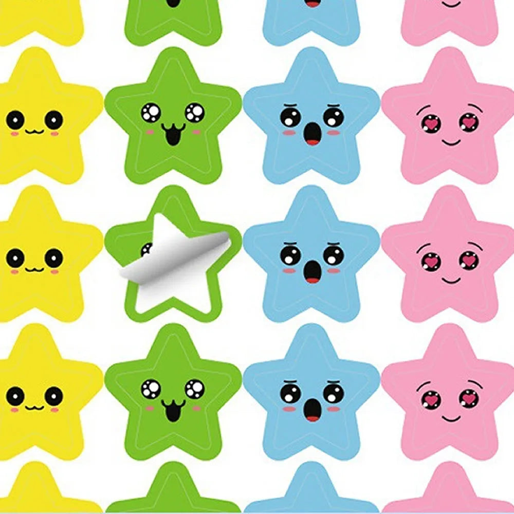 Happy Face Star Reward Stickers for Kids Crafts