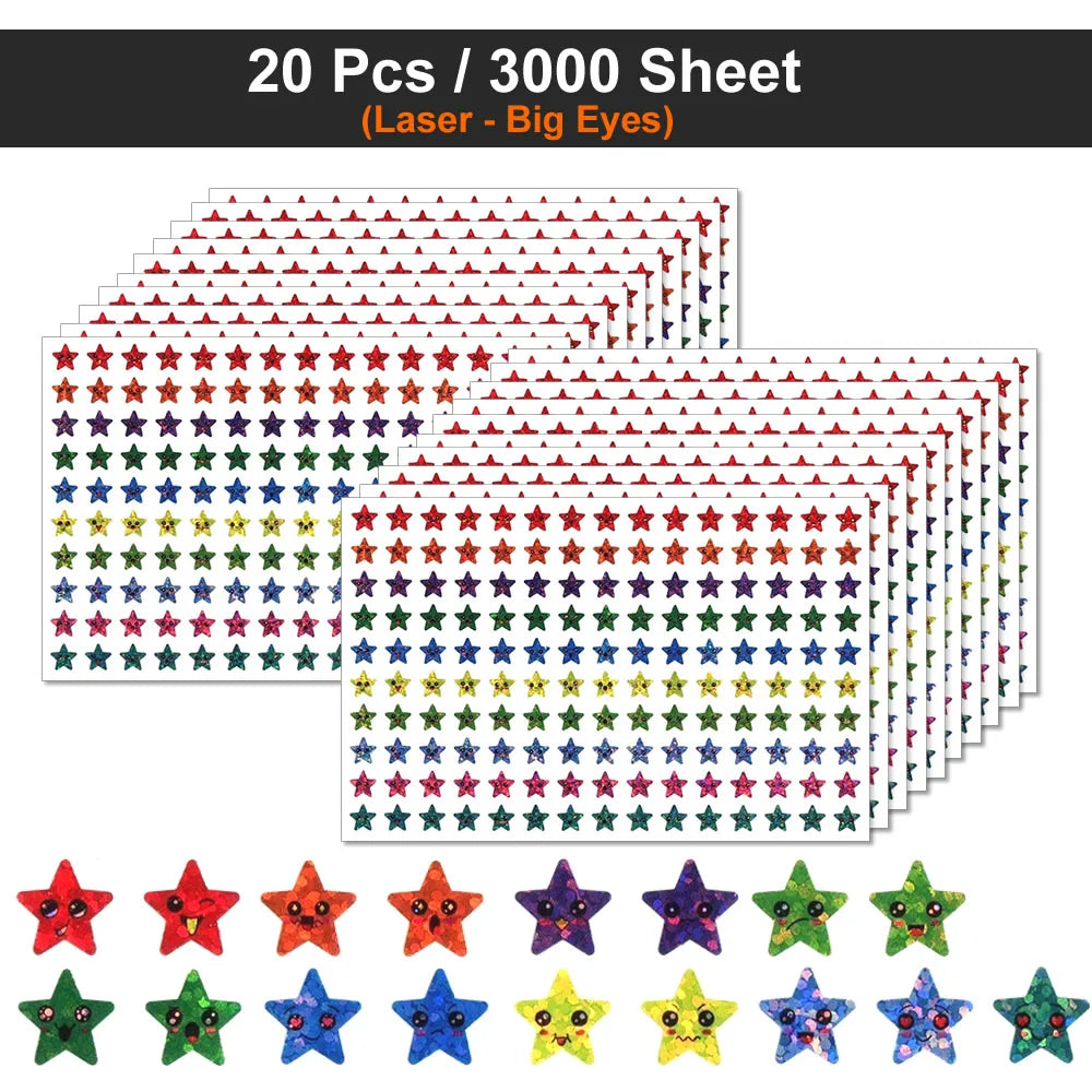 Happy Face Star Reward Stickers for Kids Crafts