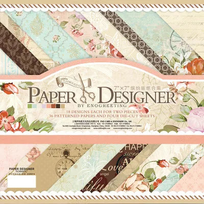 7-Inch Vintage Scrapbook Paper Set 40 Sheets