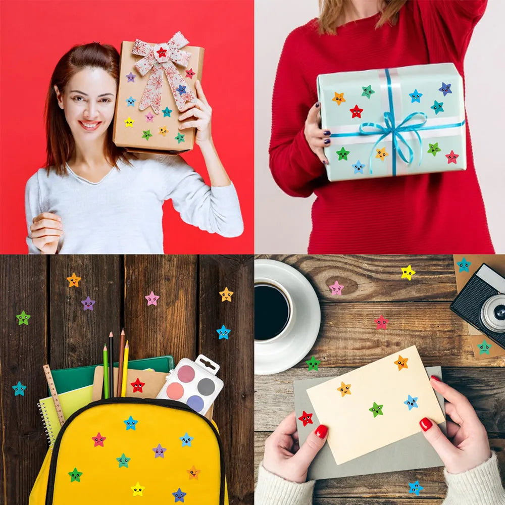 Happy Face Star Reward Stickers for Kids Crafts