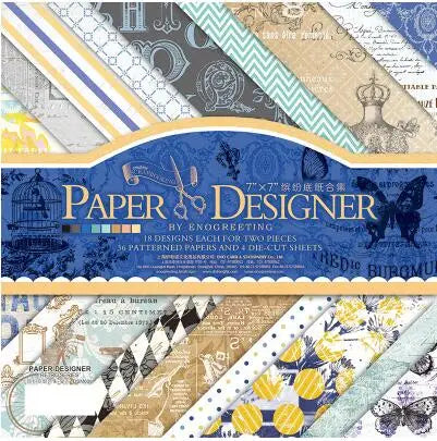 7-Inch Vintage Scrapbook Paper Set 40 Sheets