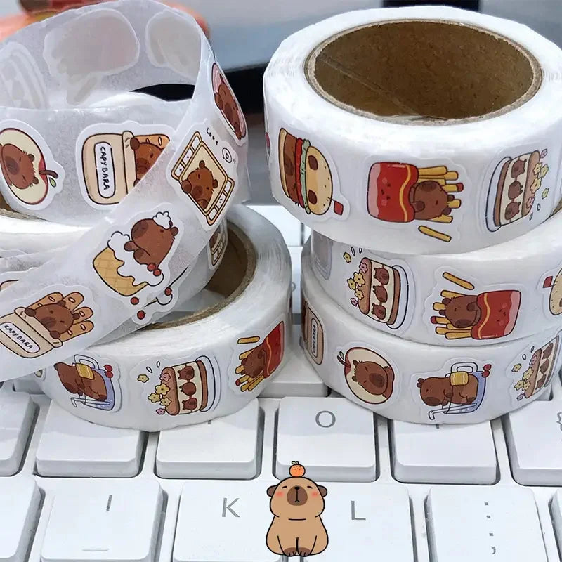 500Pcs Capybara Waterproof PVC Stickers Cute Decals