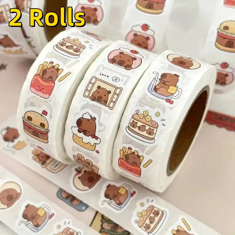 500Pcs Capybara Waterproof PVC Stickers Cute Decals