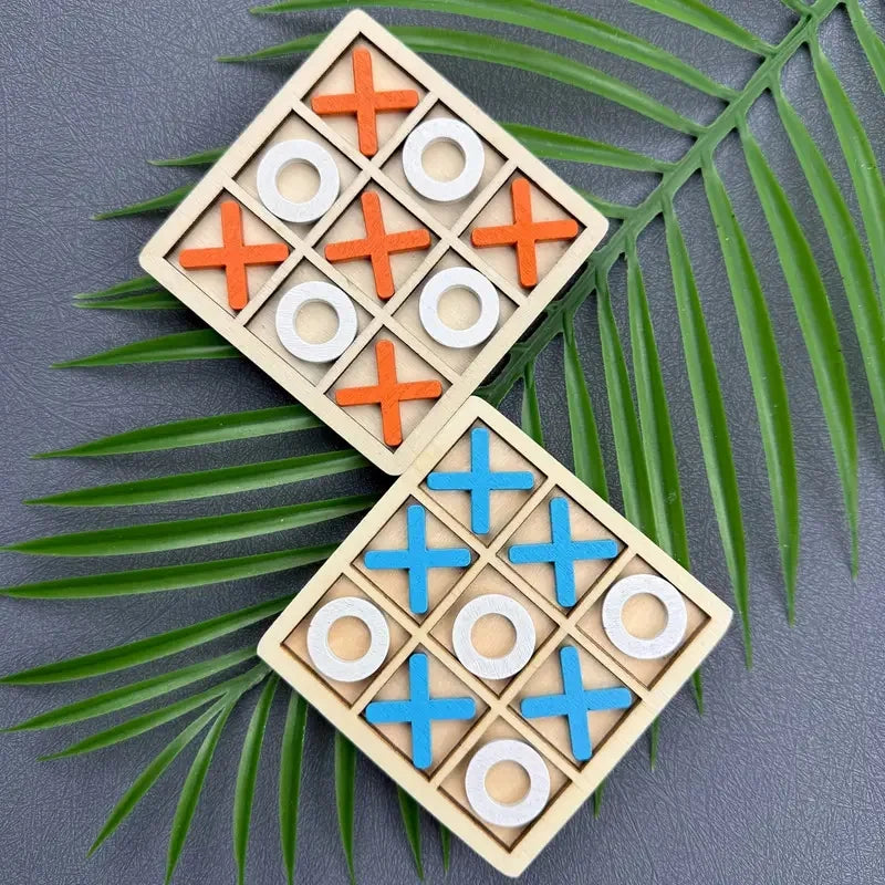 Wooden Tic Tac Toe Strategy Board Game