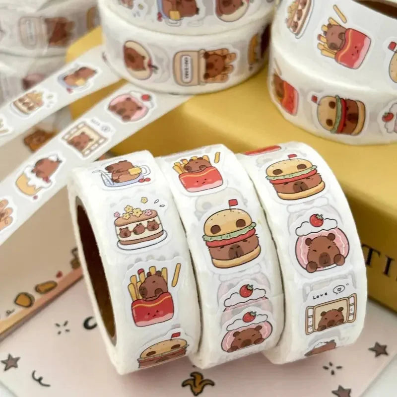 500Pcs Capybara Waterproof PVC Stickers Cute Decals