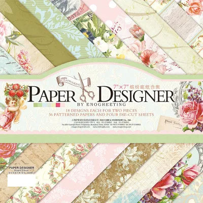 7-Inch Vintage Scrapbook Paper Set 40 Sheets