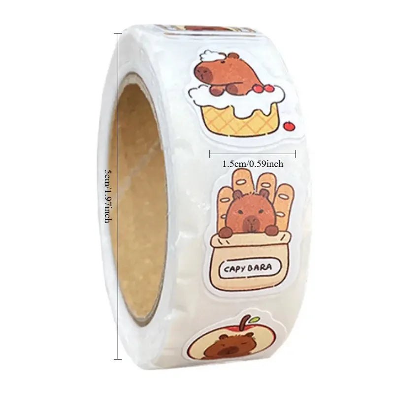 500Pcs Capybara Waterproof PVC Stickers Cute Decals